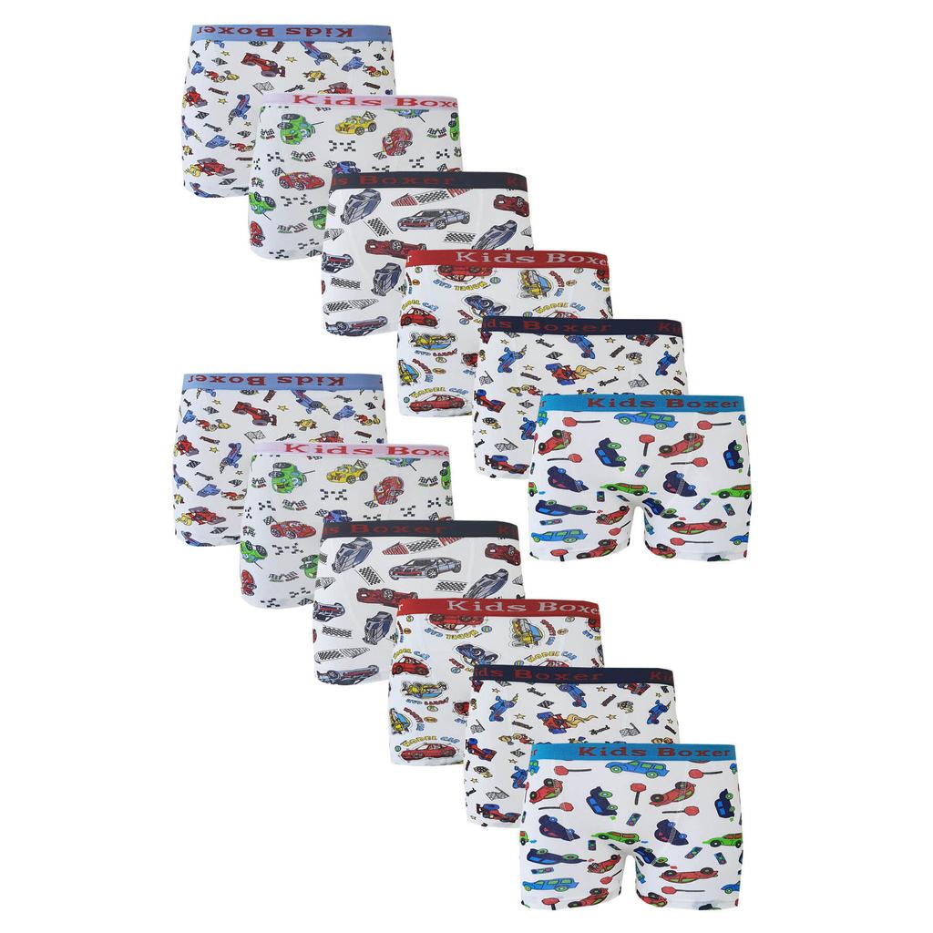 Bokserki chłopięce z masą perłową 12 z kolorowym nadrukiem