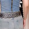 Y2k Disc PU Hollow Belt Retro Concho Waistband Fashion Rivet Wide Belt  Girls