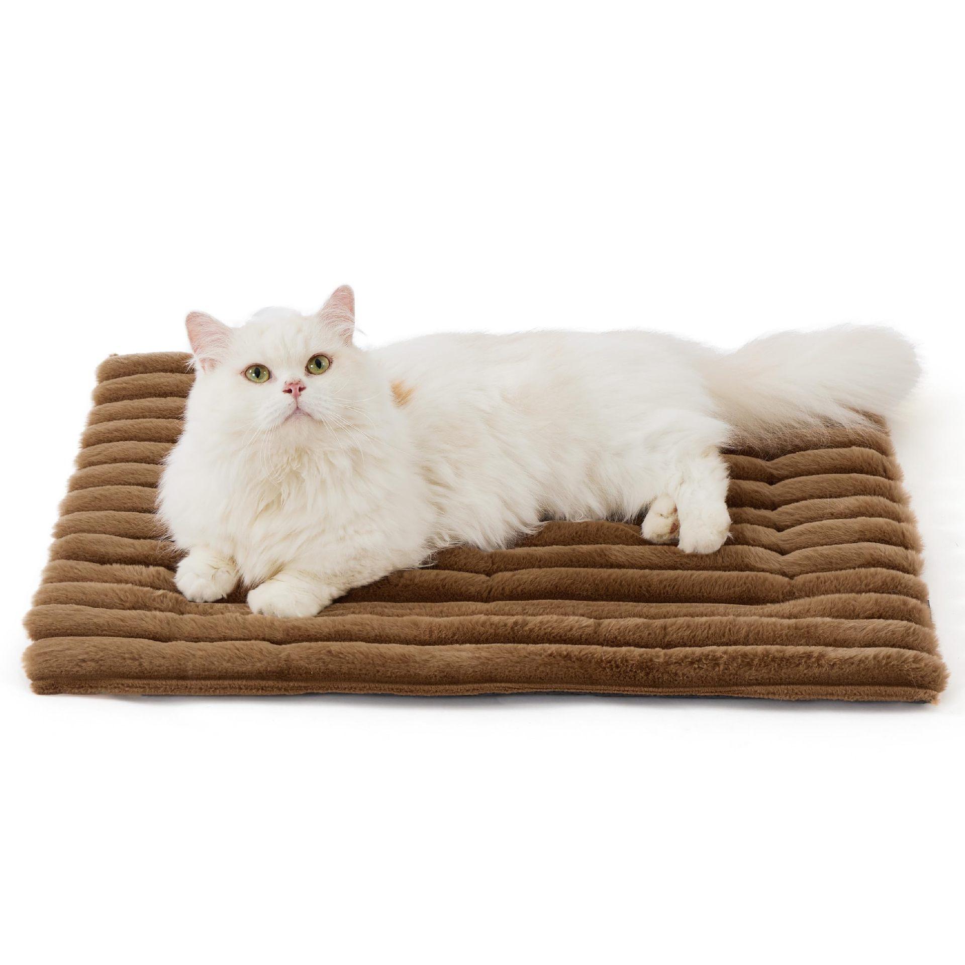 

Self Warming Cat Mat for Small Cat, Self Heating Dog Crate Pad Thermal Extra Warm Puppy Mat Indoor & Outdoor Non-Slip & Washable S коричневий