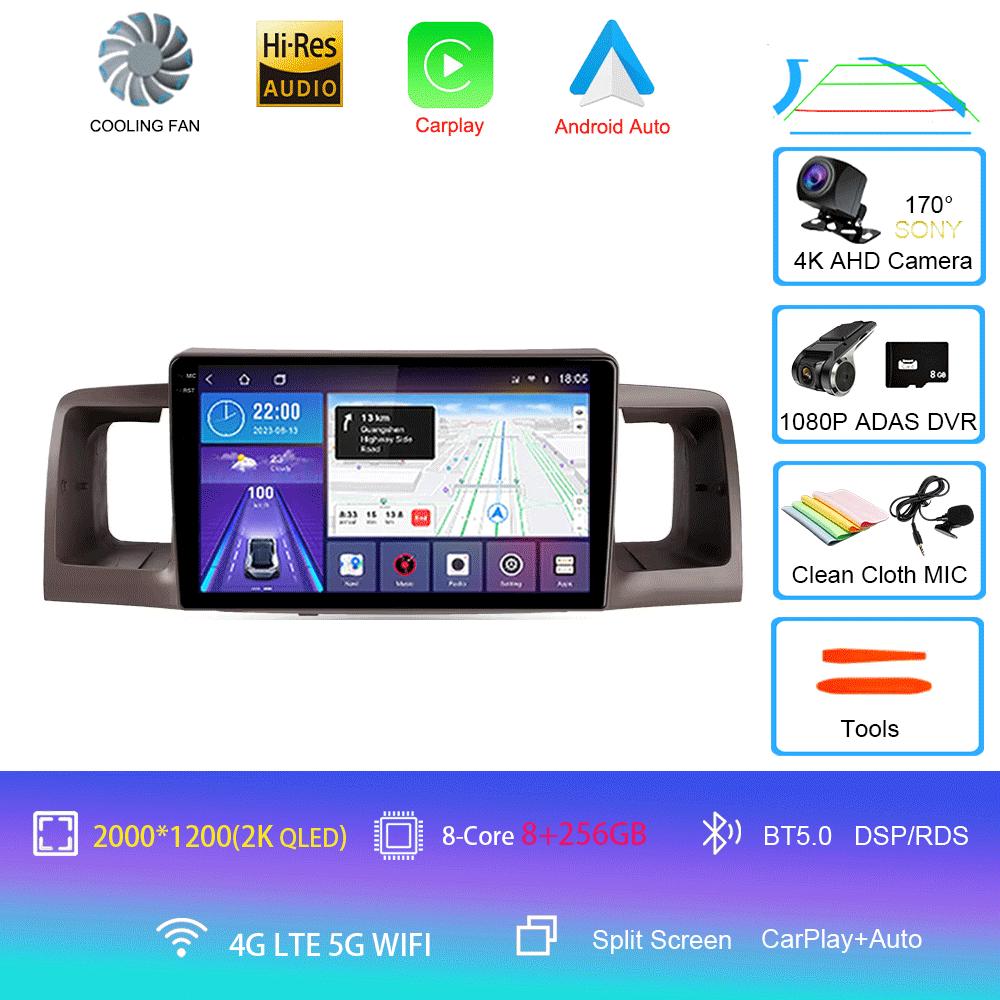 For Toyota Corolla E120 2000 - 2004 Car Radio Android 14 Carplay Multimedia Navigation Video DVD Autoradio Stereo 2din 4G+wifi