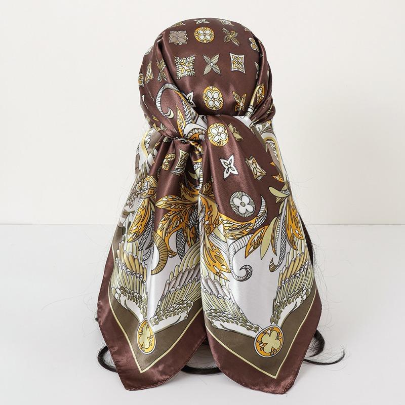 New cashew print silk scarf women's trend versatile shawl satin headscarf 90 square scarf scarf women