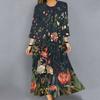 Oversized Ladies Two Piece Set Printed Slip Dress With Long Sleeve Open Front Cardigan