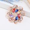 Fashion Crystal Flower Brooch Women'S Hot Sale Alloy Diamond-Encrusted Brooch Silk Scarf Buckle Dual-Use