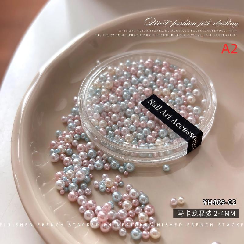 2-4mm Decorative Nail Pearls Resin Charms Stylish Beads for Creative Manicures