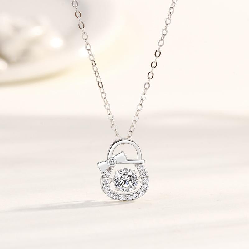 Smart bag necklace women's niche exquisite fashion versatile small smart bow pendant gift