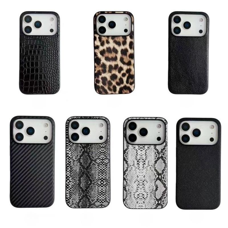 Funda de Cuero con Patrón de Cocodrilo Saffiano Leopardo de Fibra de Carbono Para Para Iphone 17 Pro Air 11 12 13 14 1 16 Pro Max Plus 16E Antigolpes