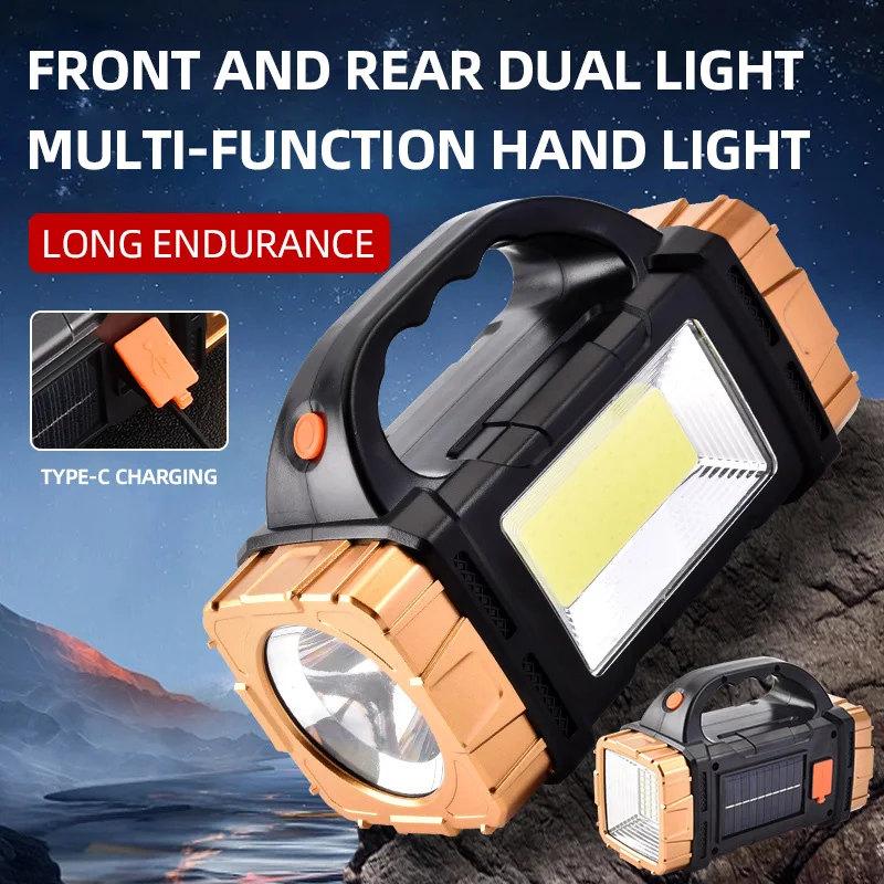 High Power Rechargeable LED Flashlight Multifunctional Portable Light with Side Light Waterproof Multiple Lighting Modes