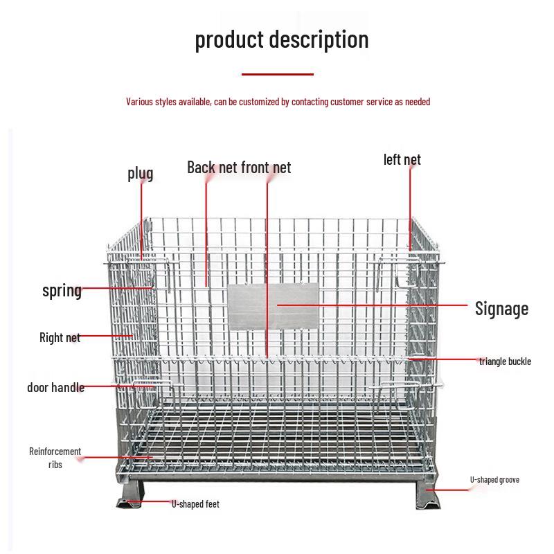 Galvanized Steel Wire Folding Storage Cage with Butterfly Mesh