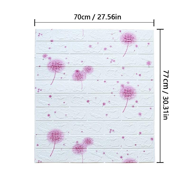 77cm*70cm 3D Wall Sticker Imitation Brick Bedroom Home Decor Waterproof Anti-mold Self-adhesive DIY Wallpaper For Living Room