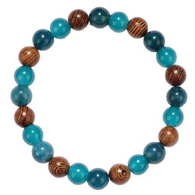 Braccialetto Elastico alla Moda con Perline, Pietre Naturali Multicolori e Perline in Resina per Donne e Ragazze
