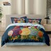 3pcs Cartoon Cute Chicken Print Coreless Down Duvet Cover Set Comfortable Bedroom Bedding Decoration Machine Washable