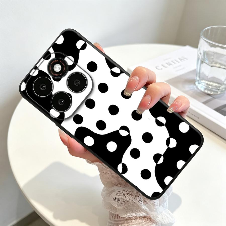 Black Dot Grid Case for Motorola G96 G22 G51 G73 G50 G53 G30 Edge 70 50 40 20 Pro 30 Lite S30 G71 G60s Phone Cover G32 G85 G86