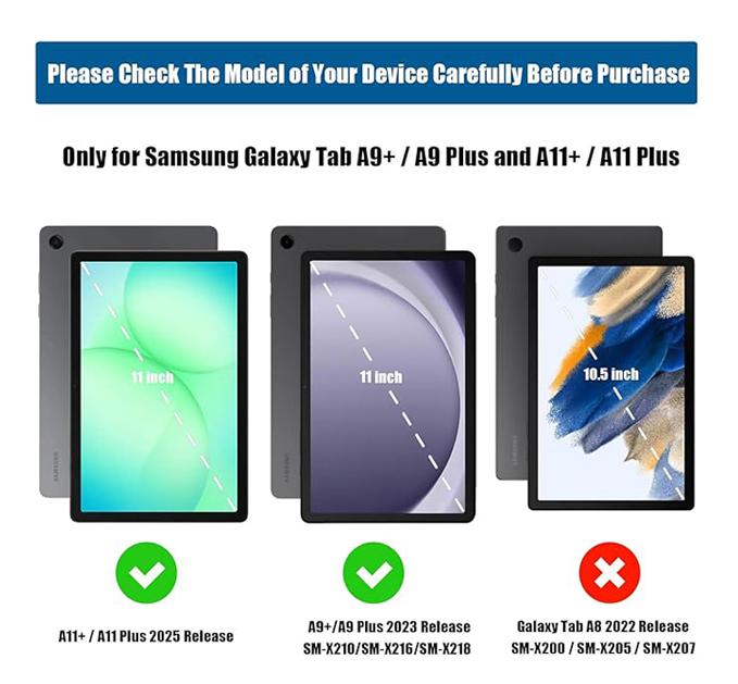 Étui pour Samsung Galaxy Tab A11+ Plus 2026/ A9 Plus 11 pouces 2023 Durable Résistant aux Chocs Léger Poignée Support Housse de Protection Mignonne