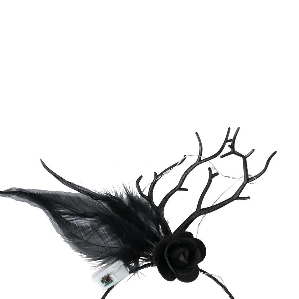 Elk Ears Halloween Glowing Antler Hair Hoop Pumpkin Kids Head Wear Photo Props