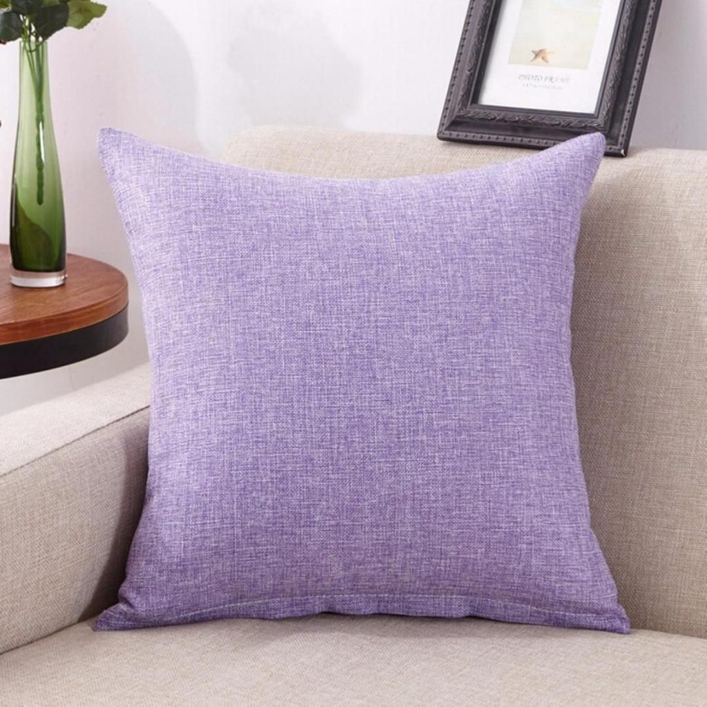 Luxurious Pure Color Cotton Linen Throw Pillow Cover For Home Office Sofa Decor