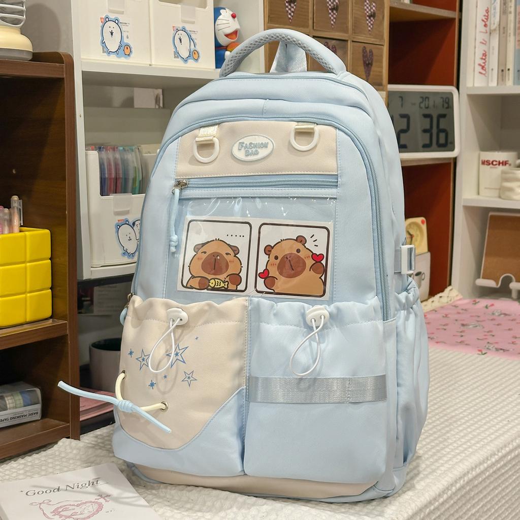 Schoolbag Contrasting Color Junior High School Student Large Capacity Schoolbag Female College Style High School Student Small Fresh Backpack Cute