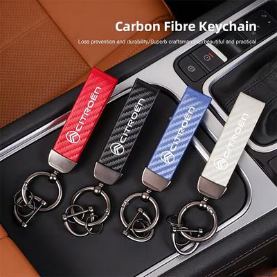 Insignia de Coche Llavero de Fibra de Carbono Estilo de Coche Llavero Personalizado Para C3 2CV VTS DS5 RD3 Grand Picasso Jumper Cactus CelyseeC6