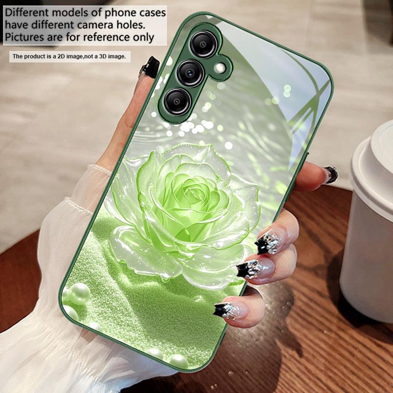Gradient Crystal Rose For Samsung A 73 72 71 A70 56 55 54 A53 52 A51 A50 42 A35 A34 33 32 31 26 25 24 23 22 30 glass phone case