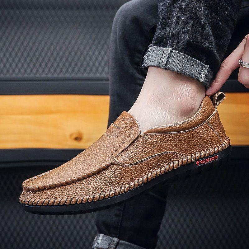 Leather Men's Shoes Spring and Autumn New Casual Leather Shoes Men's Soft Leather Soft-soled Shoes