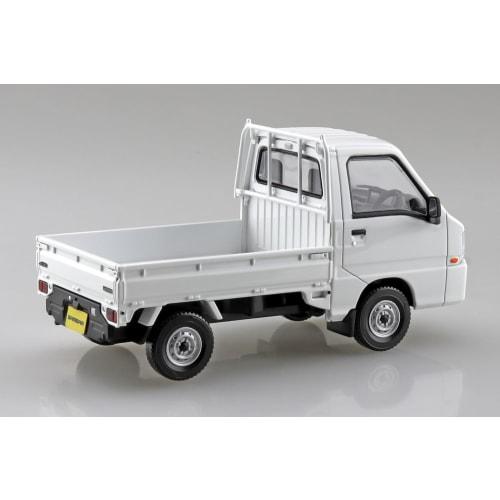 Aoshima Bunka Kyozai 1/32 Scale Rakupla Snap Kit No.05-FW Subaru Sambar Truck Frost White Pre-Colored Plastic Model Kit (Car)