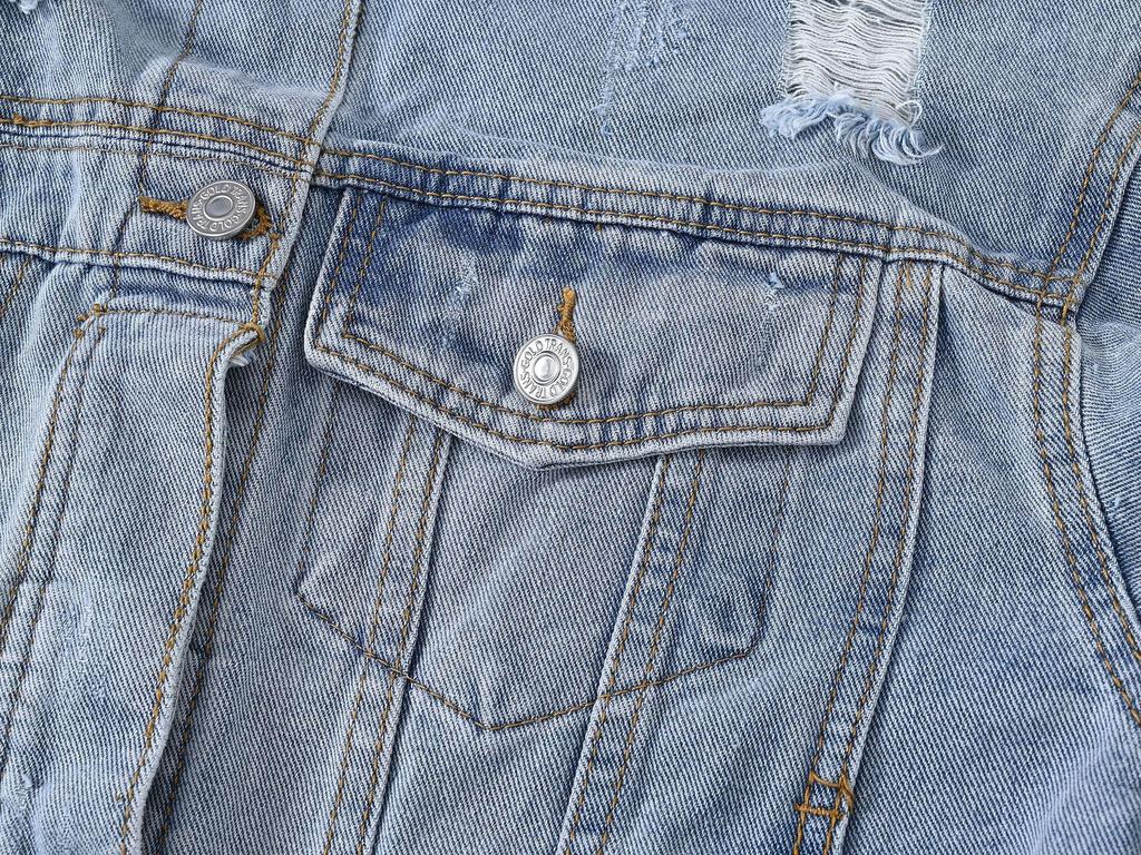 Women's Retro Patchwork Denim Jacket - Frayed Hem, Slimming, Loose Fit, Plus Size, Spring & Autumn Casual Style with Pockets