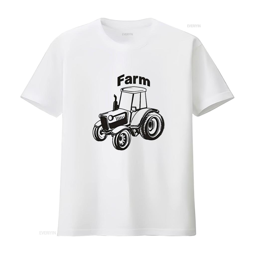 Mens FARM Cool T Shirt White vintage Washed Comfortable homme Versatile designer clothes Stretched fashion Stylish graphic