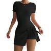 Yoga One-Piece Short Skirt Tight Back Fake Two-Piece Outdoor Fitness Anti-Light Sports Tennis Skirt Women