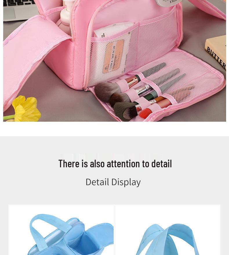 Large Capacity Travel Tote: Women's Portable Makeup & Skincare Organizer with Compartments