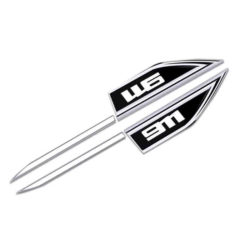 Car Body Logo Decoration Metal Sticker Accessories For Porsche Panamera Taycan 911 718 Macan Cayenne Boxster Cayman 918 Pajun