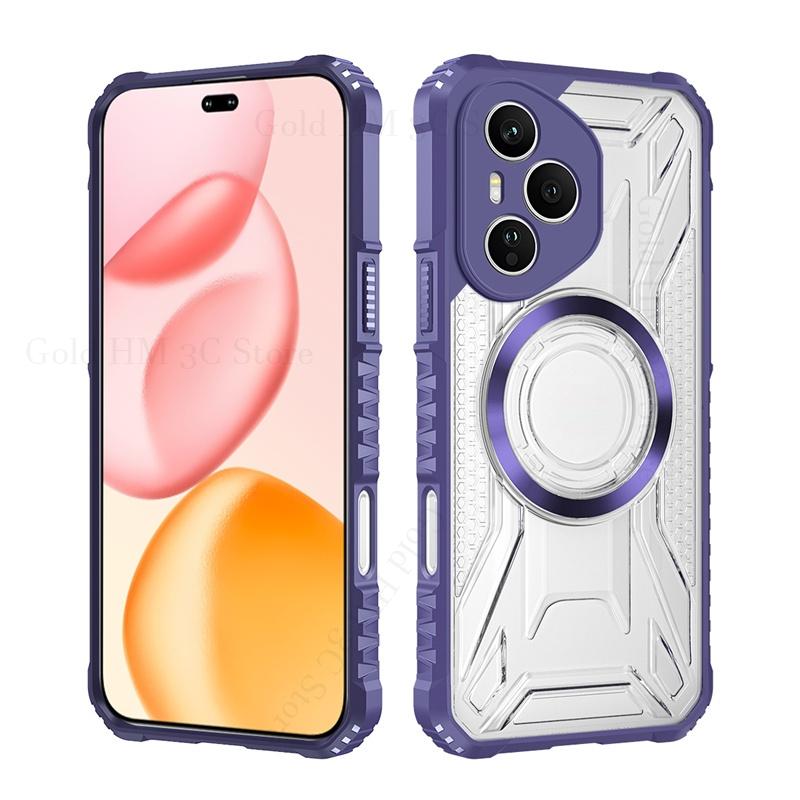 

Противоударный чехол военного класса для Honor 400 Pro 5G, гибридный прозрачный бронированный чехол Magsafing для Honor X9C X8C X7C X60 Pro For Honor X60 Pro фиолетовый