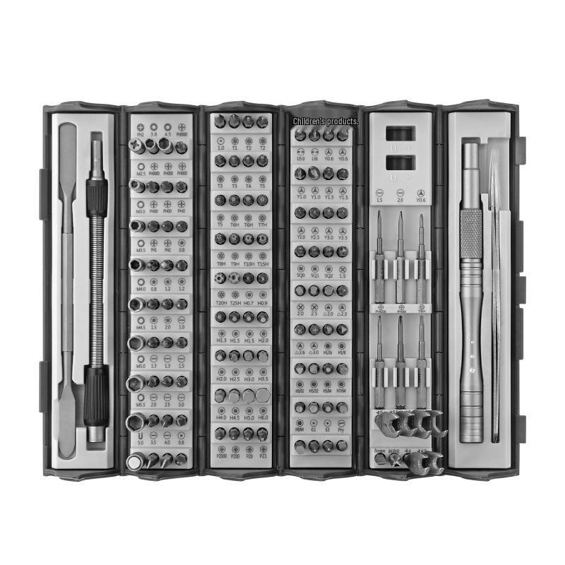 128-Piece Portable Home Repair Screwdriver Set with S2 Hexagonal Scroll Cylinder