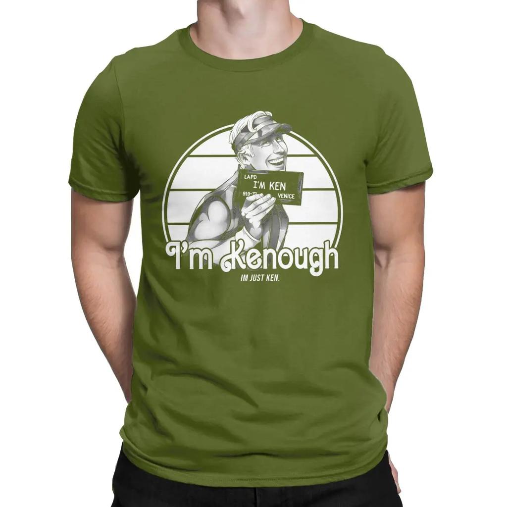 I Am Kenough Ryan Gosling Men T Shirts Leisure Tee Shirt Short Sleeve Crewneck T-Shirts 100% Cotton Plus Size Clothing