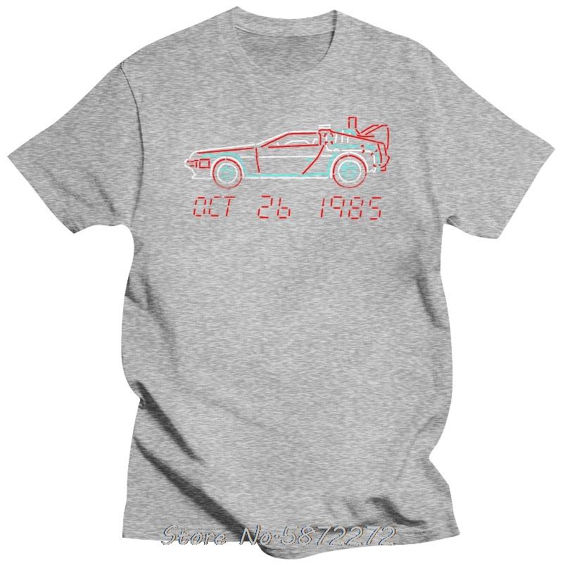 

Back To The Future 1985 TShirt Delorean Neon Outline Men T Shirt Vintage Cotton Unisex Tshirt Oversized Tees Mens Clothing S