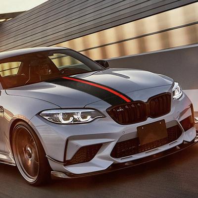 Calcomanía para capó de coche, pegatina para capó Exterior, fibra de carbono negra para Bmw E90 E92 E46 E60 F30 F25 F26 E70 E71 F15 F16 E84 F48 G05 Z4