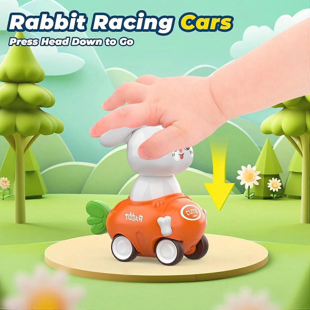Bunny Car Toys for 1 Year Old Boys Easter Toys Gifts for Babies,Press and Go Car Toys 12-18 Months,Pull Back Cars for 1 2 3 Year Old Girls,1 Year Boy 