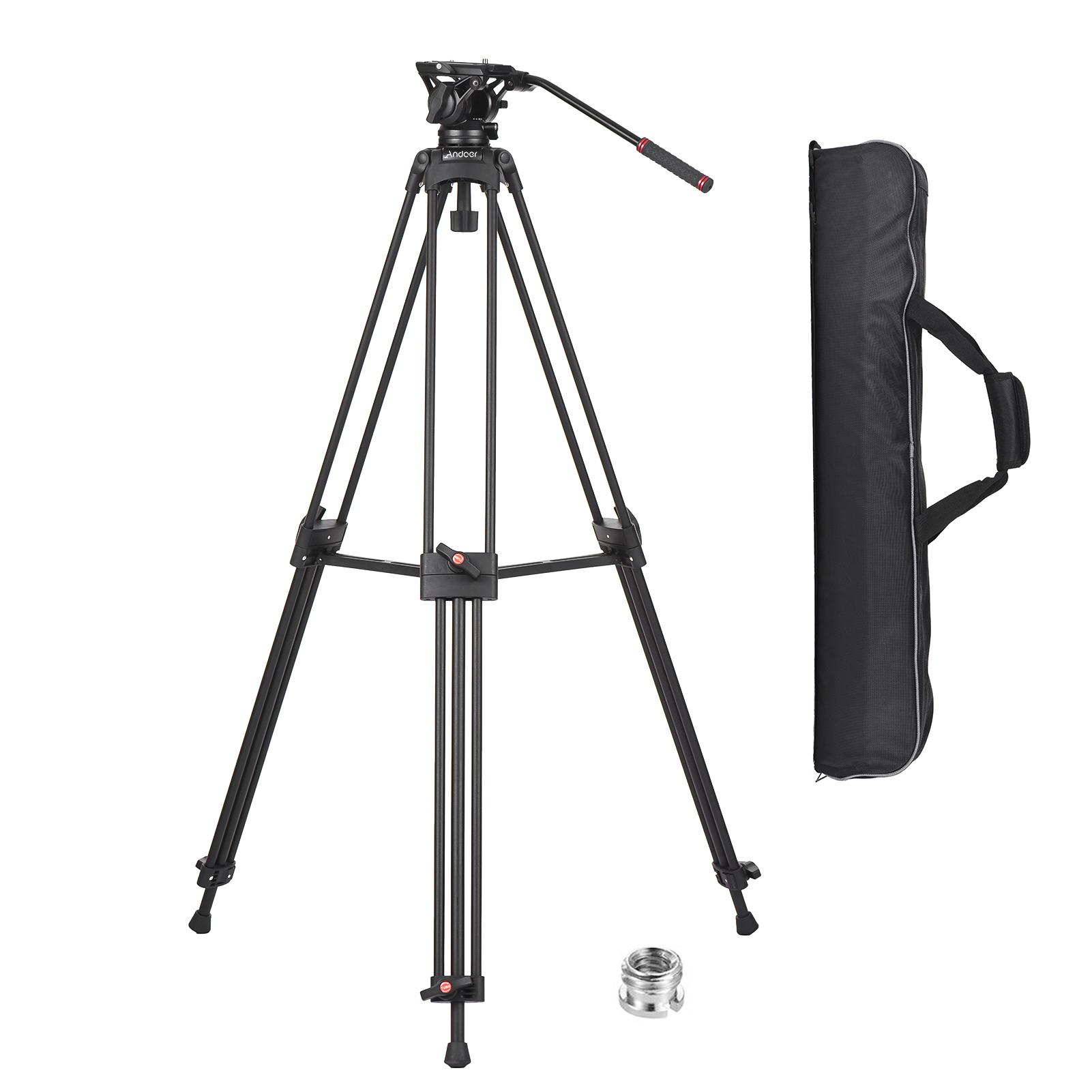 

Andoer D1801 Профессиональный штатив для фотосъемки, алюминиевый сплав с жидкостью для панорамной съемки на 360 градусов чёрный