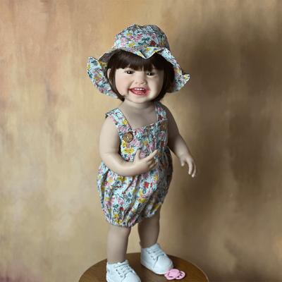 BZDOLL New Face 55 CM 22inch Mila Realistic Reborn Baby Can Stand Girl Full Soft Vinyl Body Doll Princess Toddler Bebe Birthday Gift
