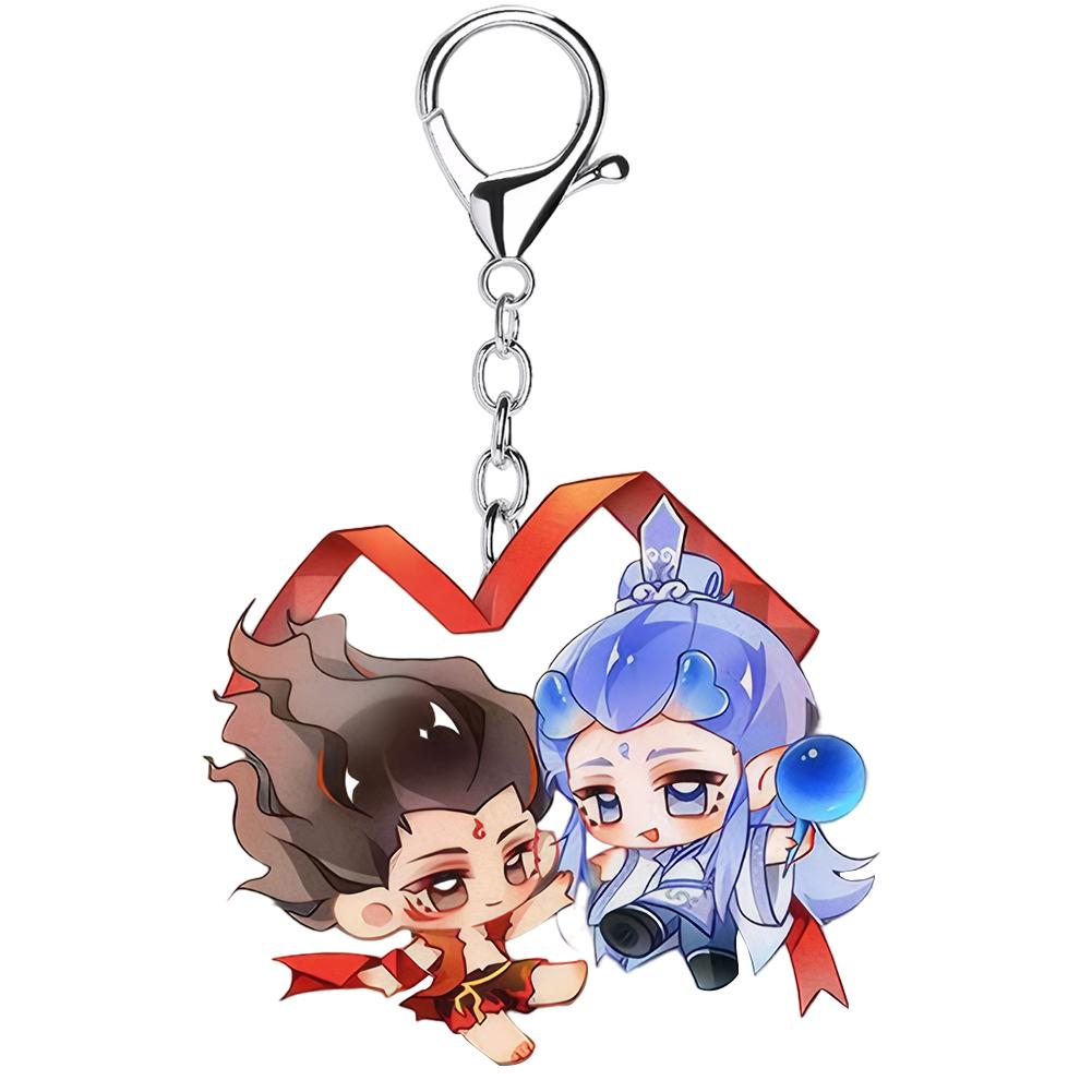 3pcs Movies Peripheral Ne Zha Ao Bing Keychain Pendant Acrylic Keychain Key Pendant Car Pendant Gift For Fans Friends