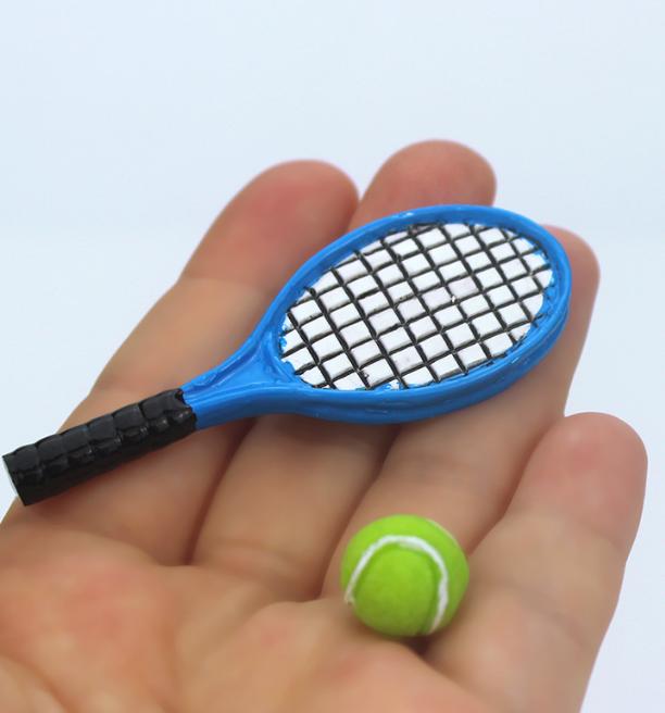 1/6 1/12 Doll House Simulation Miniature Mini Tennis Racket Model Decor