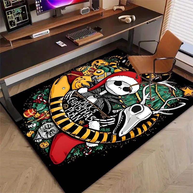 1pc Jack Christmas7 Design Printed Area Rug Carpet for Bedroom Living Room Home Decor Rugs Mat Non Slip Mat Rug for Bedside