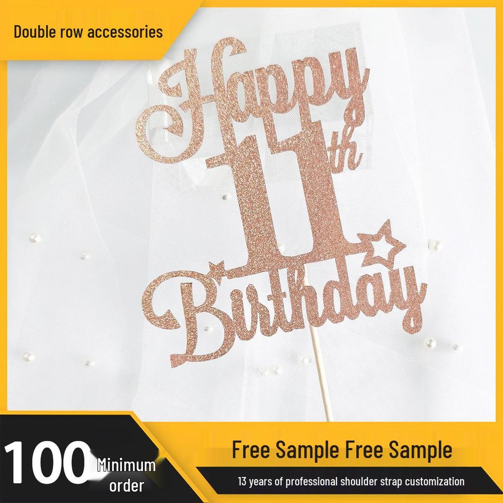 Glitter Birthday Cake Topper - Happy Birthday Party Decorations