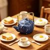 Pretend Play Kitchen Kettle Toy Miniature Enameled Model For Dollhouses Scene Easy Carry Handle Design
