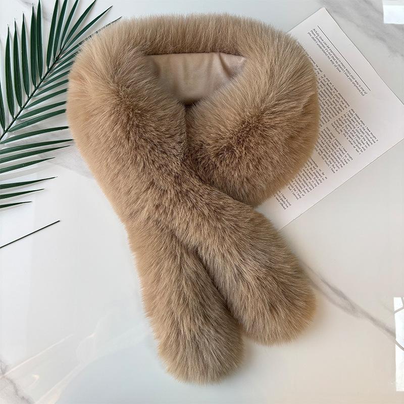 Herren Damen Kunstfuchsfell Magnetischer Schal Dick Warm Halskragen Einfach Vielseitig Winter Plüsch Nackenschutz