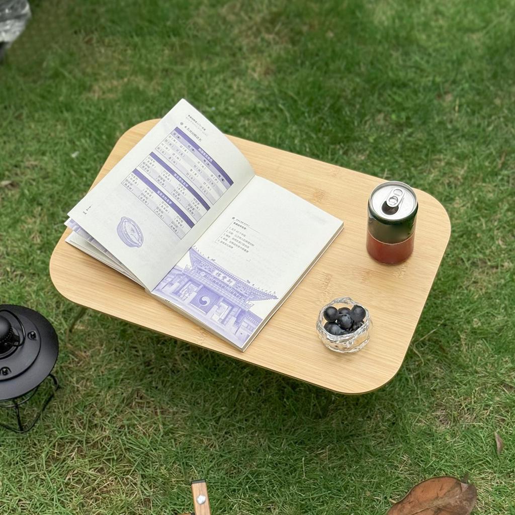 Camping Table Foldable Wooden Backyard BBQ Desk Small Portable Camping Furniture Table For Patio Tailgating RV Travel Barbecue
