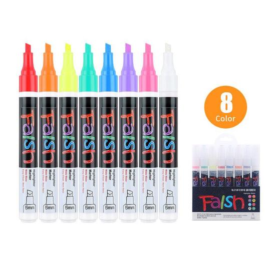 8/12Pcs Liquid Erasable Chalk Markers Pens Smooth Writing Quick-Dry Ink Fine Tip Highlighter Blackboard Fluorescent Pens
