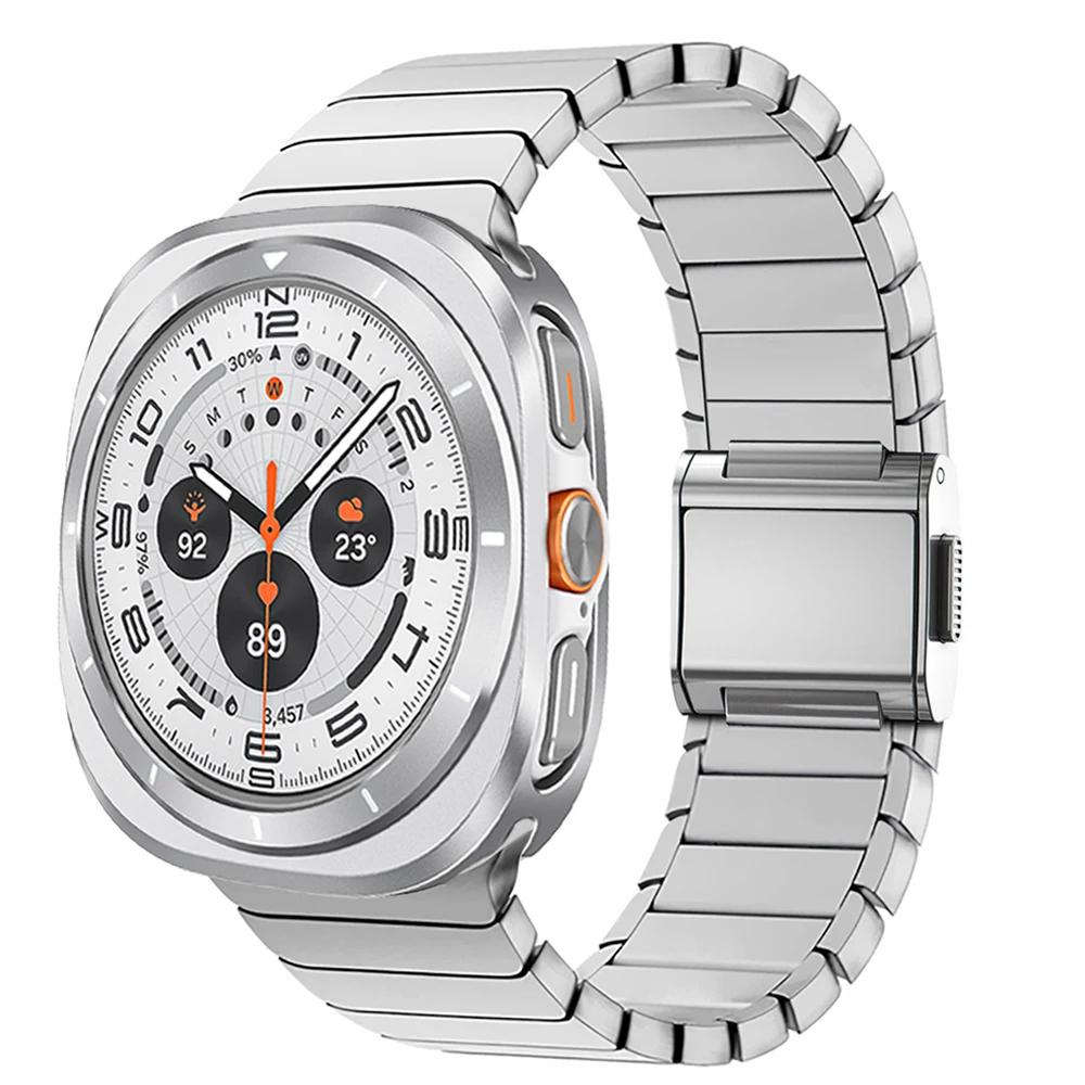 Titanium Band Aluminum Alloy Case for Samsung Galaxy Ultra Watch 47mm Magnetic Strap for GALAXY Ultra 7 Men Bracelet Accessories