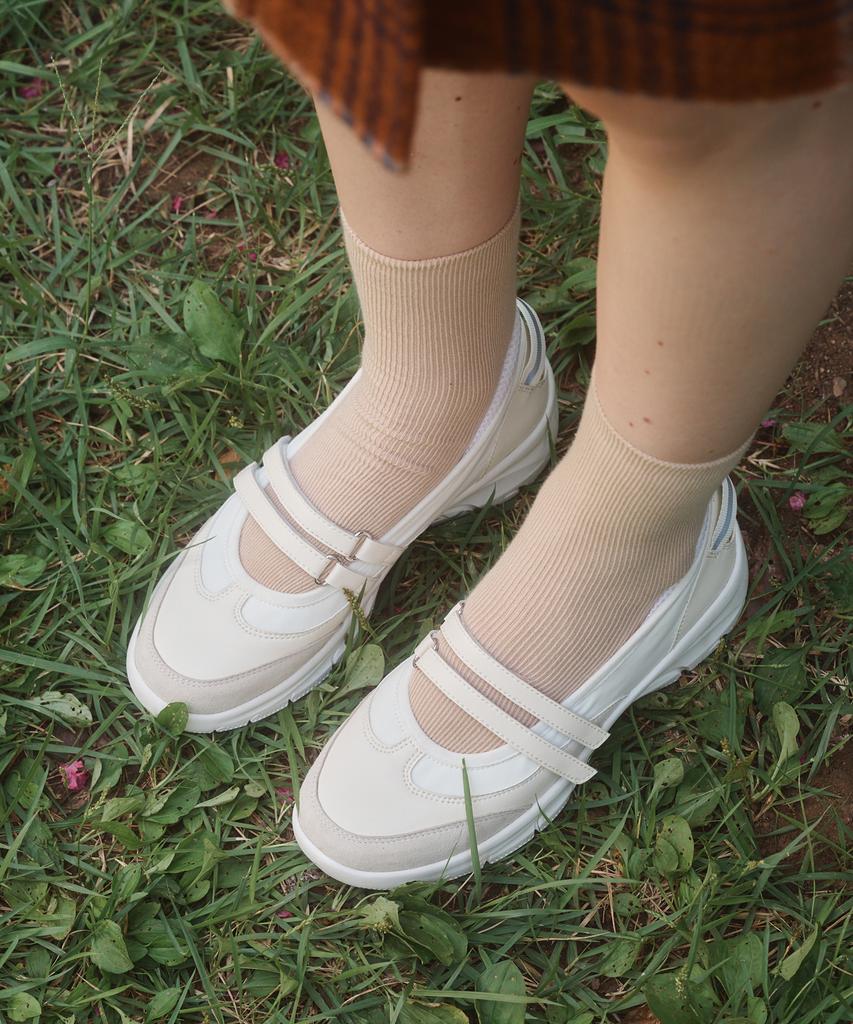 Tthone Lola Double Strap Combination Sneakers 4Cm [Ivory]
