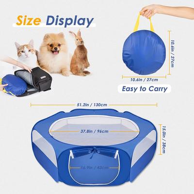 Klatka dla małych zwierząt Pet Portable Składane ogrodzenie do ćwiczeń z bocznymi drzwiami na zewnątrz Namiot-klatka dla zwierząt na kurczakiKotYPsyZająceHa