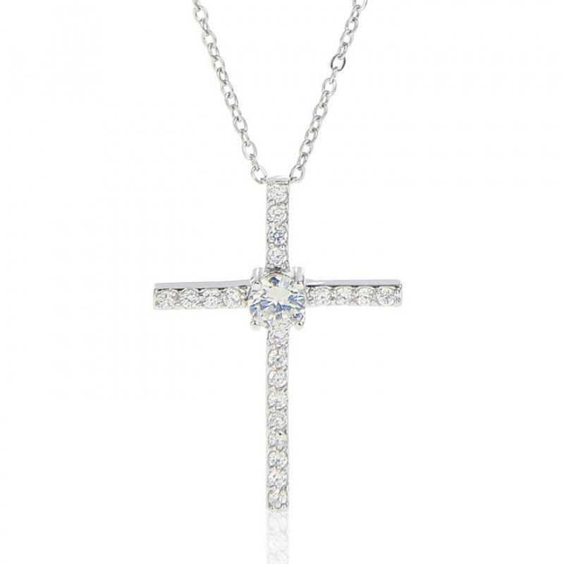 Women s European & American Cross Necklace - Thankful Christmas Pendant