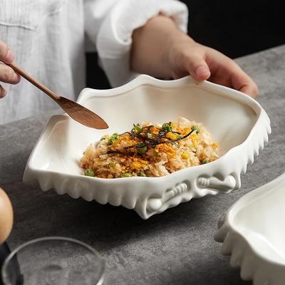 Ceramiczny talerz obiadowy w kształcie muszli kraba Talerze na dania zachodnie Talerz do serwowania Talerze do zupy Miska na makaron Miska na owoce Miska na sałatkę Miseczki na deser